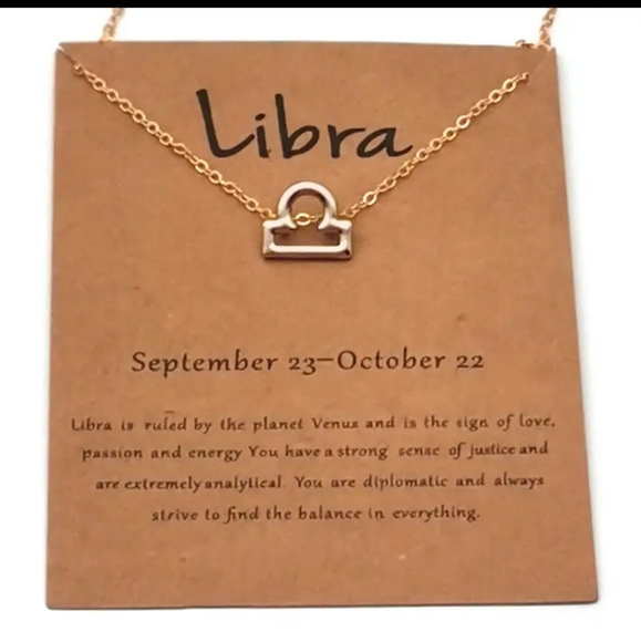 Liberal gold tones horoscopes celestial astrology necklace - Picture 6 of 7